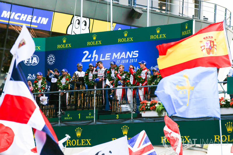 Podio: Sébastien Buemi, Kazuki Nakajima, Fernando Alonso, Toyota Gazoo Racing, Mike Conway, Kamui Kobayashi, Jose Maria Lopez, Mathias Beche, Gustavo Menezes, Thomas Laurent, Rebellion Racing