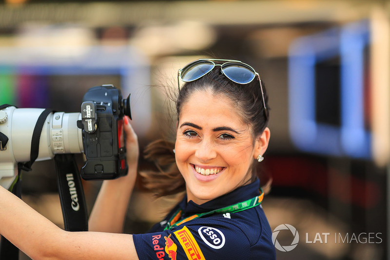 Red Bull Racing girl with camera