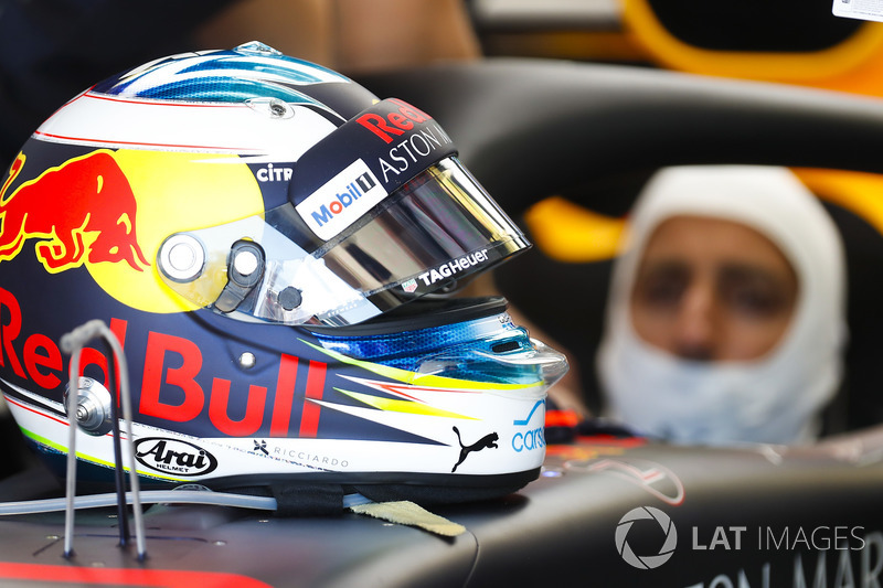 Helmet detail of Daniel Ricciardo, Red Bull Racing