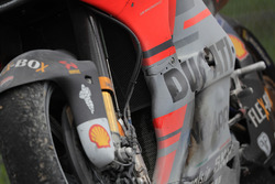 Dovizioso's Ducati after engine explosion bang