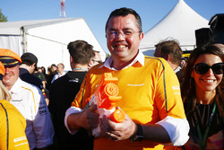 Eric Boullier, Racing Director, McLaren at the raft race
