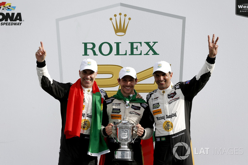 Victory lane, Winners #5 Action Express Racing Cadillac DPi: Joao Barbosa, Filipe Albuquerque, Christian Fittipaldi