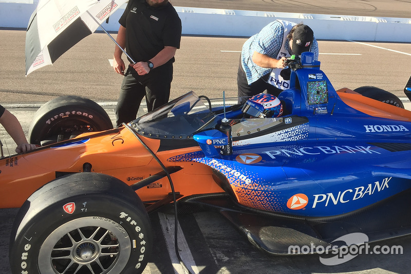 Scott Dixon, Chip Ganassi Racing Honda testing the new aeroscreen