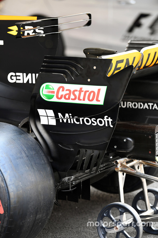 Renault Sport F1 Team RS17 detalle del alerón trasero