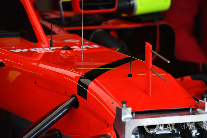 Black band on the Ferrari in memory of Sergio Marchionne, CEO FIAT