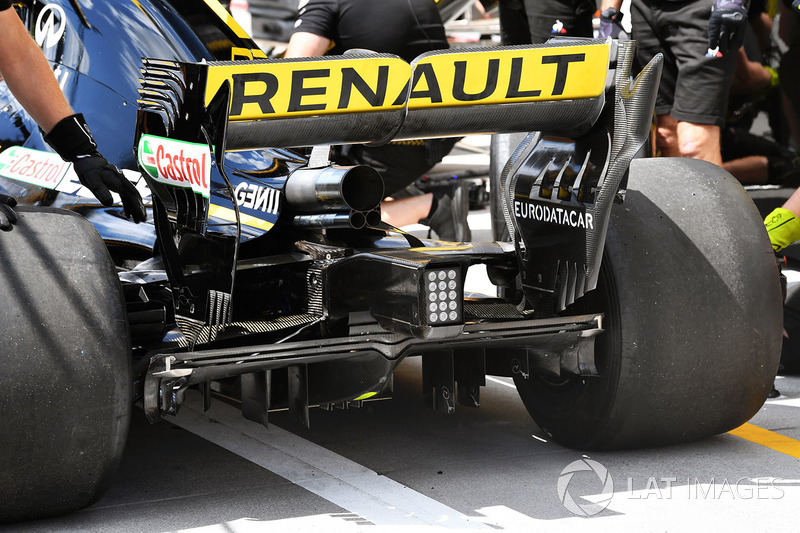 Vue détaillée de l'aileron arrière de la Renault Sport F1 Team R.S. 18