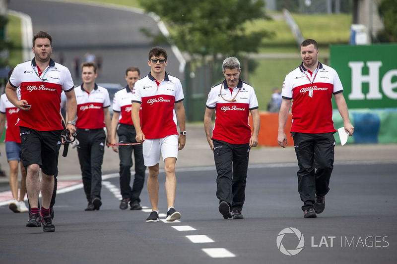 Charles Leclerc, Sauber walks the track
