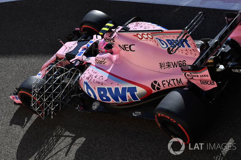 Esteban Ocon, Sahara Force India VJM10, con sensores aerodinámicos