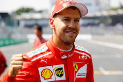 Le poleman Sebastian Vettel, Ferrari