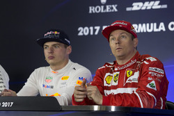 Winner Max Verstappen, Red Bull Racing, third place Kimi Raikkonen, Ferrari in the Press Conference