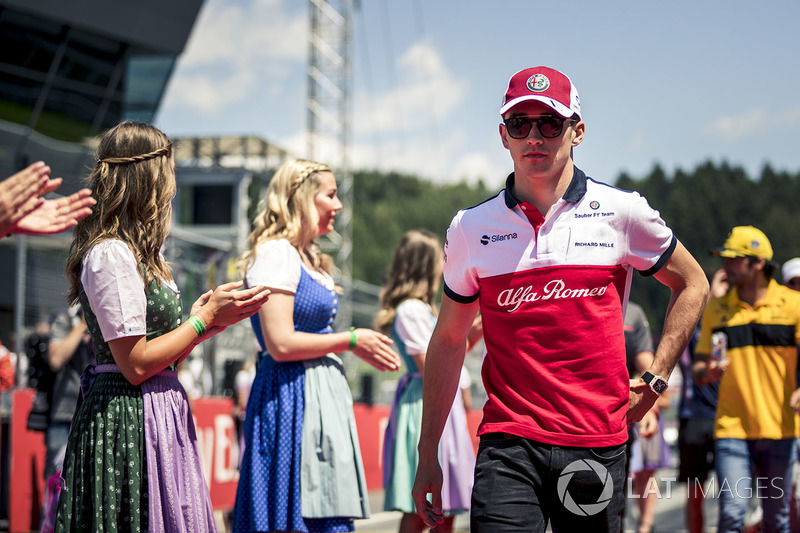 Charles Leclerc, Sauber lors de la parade des pilotes