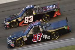 Joe Nemechek, NEMCO Motorsports, Chevrolet Silverado and J.J. Yeley, MB Motorsports, Chevrolet Silverado