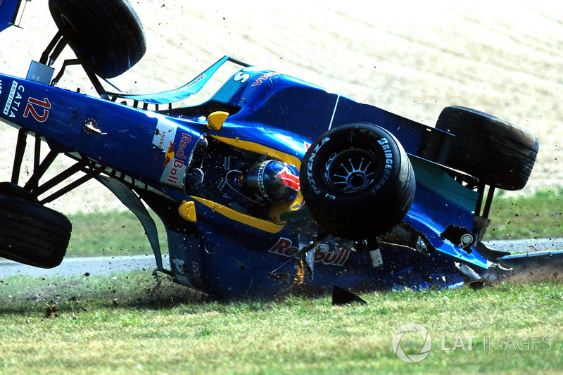 Pedro Diniz, Sauber Petronas C18, crash