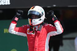 Sebastian Vettel, Ferrari celebrates in parc ferme