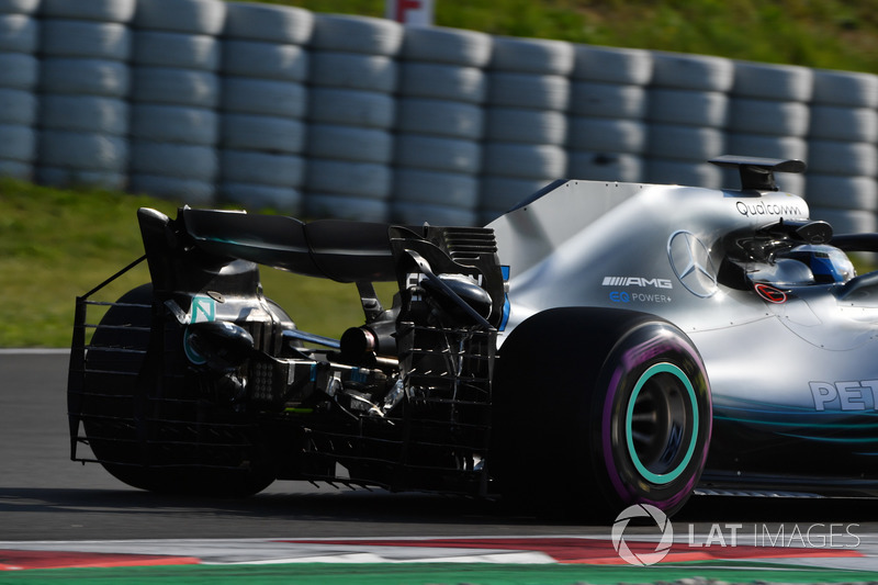 Valtteri Bottas, Mercedes-AMG F1 W09 with aero sensor on rear