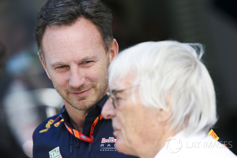 Christian Horner, Team Principal, Red Bull Racing, Bernie Ecclestone, Chairman Emeritus Formula 1