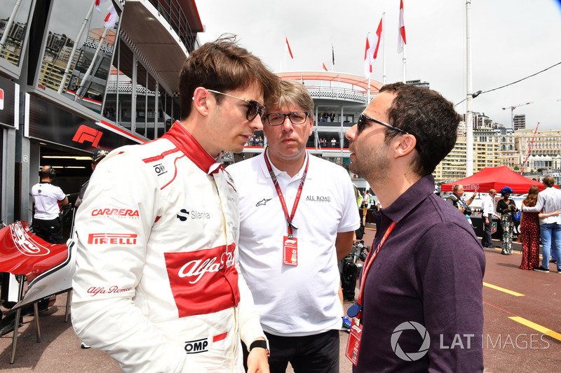 Charles Leclerc, Sauber and Nicolas Todt, Driver Manager