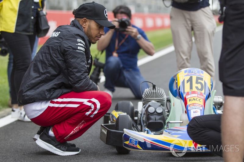 Lewis Hamilton, Mercedes-AMG F1 with the RACC Cadet Karters