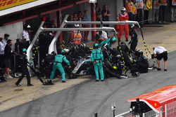Valtteri Bottas, Mercedes-AMG F1 W09, pit stop