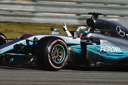 Il poleman Lewis Hamilton, Mercedes AMG F1 W08