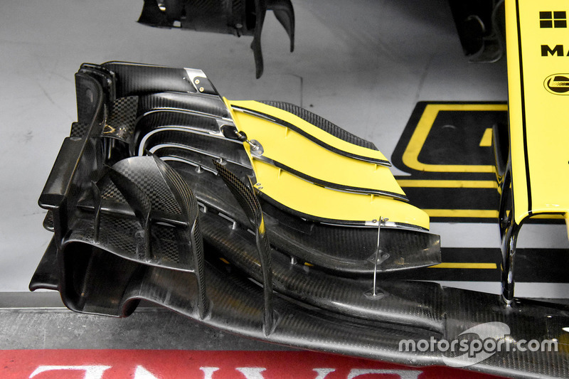 Detalle del alerón delantero de Carlos Sainz Jr., Renault Sport F1 Team R.S. 18