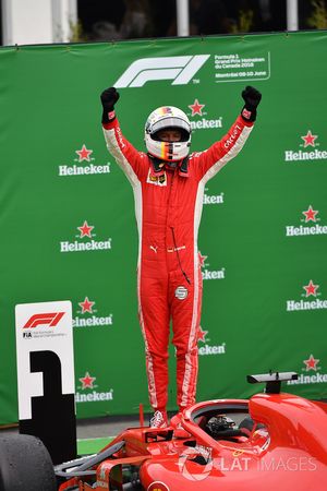 Yarış galibi Sebastian Vettel, Ferrari SF71H, parc ferme