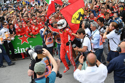 Race winner Sebastian Vettel, Ferrari celebrates in parc ferme