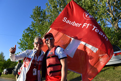 Sauber lors de la course de radeaux