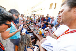 Felipe Massa, Williams, talks to the press