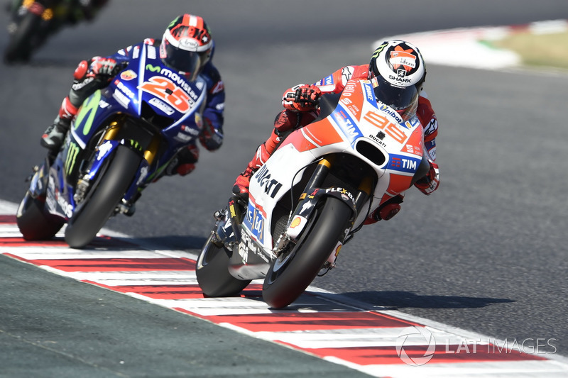 Maverick Vinales dan Jorge Lorenzo saat latihan