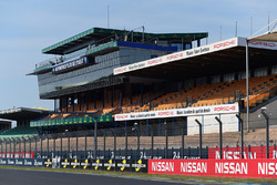 The Le Mans start/finish straight and grandstands