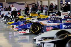 A line-up of Williams F1 cars