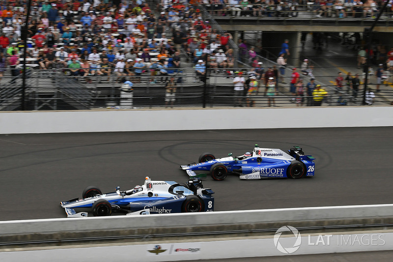 Max Chilton, Chip Ganassi Racing Honda, Takuma Sato, Andretti Autosport Honda
