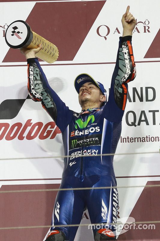 Podium: ganador, Maverick Viñales, Yamaha Factory Racing
