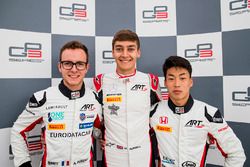Le poleman George Russell, ART Grand Prix, le deuxième Anthoine Hubert, ART Grand Prix, le troisième Nirei Fukuzumi, ART Grand Prix
