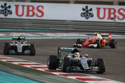 Lewis Hamilton, Mercedes AMG F1 W07 Hybrid leads team mate Nico Rosberg, Mercedes AMG F1 W07 Hybrid
