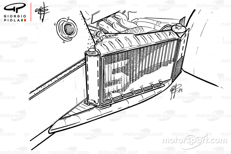 Brabham BT52B 1983, dettaglio del radiatore