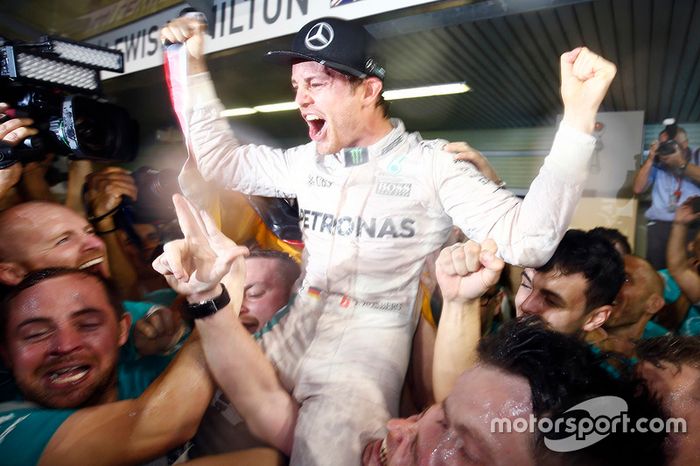 Nico Rosberg, Mercedes AMG F1 celebra su campeonato con el equipo