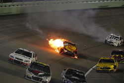 Martin Truex Jr., Furniture Row Racing Toyota, crash