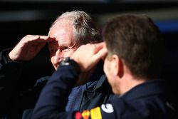 Christian Horner, teambaas Red Bull Racing, met Dr Helmut Marko, Red Bull Motorsport Consultant