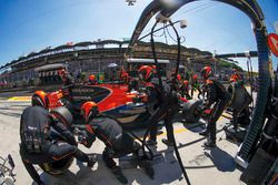 Fernando Alonso, McLaren MCL32, makes a stop