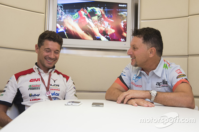 Lucio Cecchinello, Team LCR Honda director del equipo y Fausto Gresini, Aprilia Gresini Racing Team