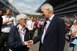 Bernie Ecclestone with Marco Tronchetti Provera Pirelli Chairman on the grid