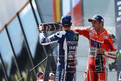 Race winner Andrea Iannone, Ducati Team, third place Jorge Lorenzo, Yamaha Factory Racing