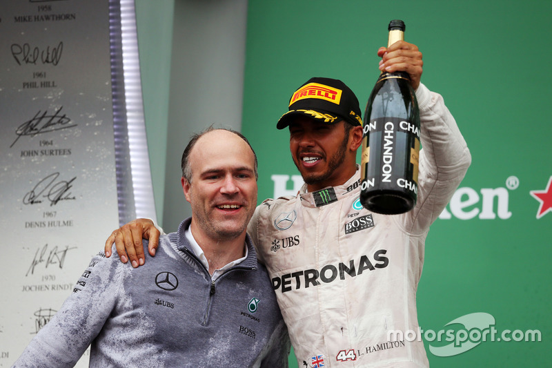 Ganador, Lewis Hamilton, Mercedes AMG F1 celebra