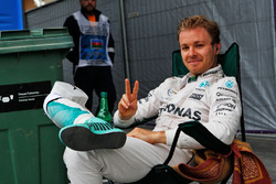 Nico Rosberg, Mercedes AMG F1 stopped in the second practice session