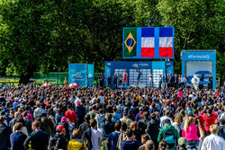 Podium: Race winner Nicolas Prost, Renault e.Dams; second place Bruno Senna, Mahindra Racing; third place Jean-Eric Vergne, DS Virgin Racing