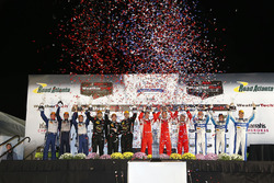 Podium: Prototype first place, #60 Michael Shank Racing with Curb/Agajanian Ligier JS P2 Honda: John Pew, Oswaldo Negri Jr., Olivier Pla, Prototype Challenge first place #52 PR1 Mathiasen Motorsports ORECA FLM09: Robert Alon, Tom Kimber-Smith, Jose Gutierrez, GT Le Mans first place #62 Risi Competizione Ferrari 488 GTE: Toni Vilander, Giancarlo Fisichella, James Calado, GT Daytona first place #33 Riley Motorsports SRT Viper GT3-R: Ben Keating, Jeroen Bleekemolen, Marc Miller