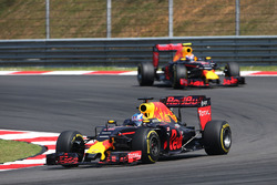 Daniel Ricciardo, Red Bull Racing RB12 leads team mate Max Verstappen, Red Bull Racing RB12