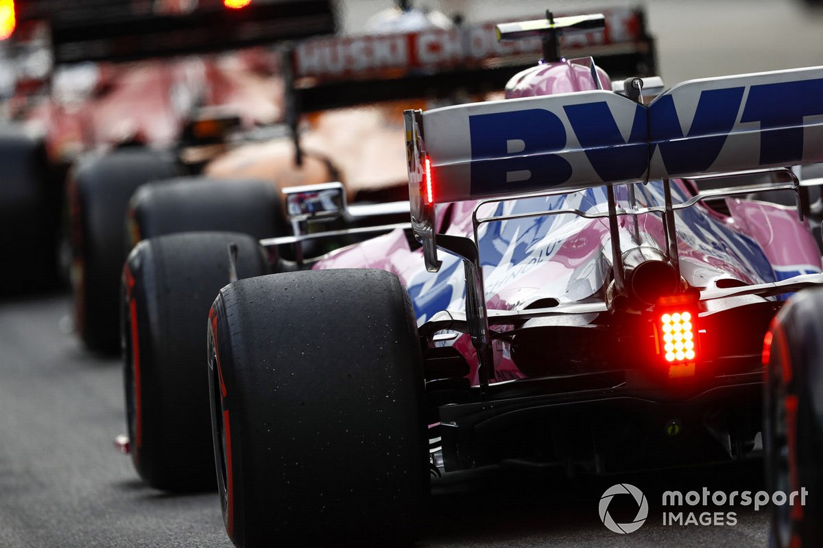 Lance Stroll, Racing Point RP20, in pit lane